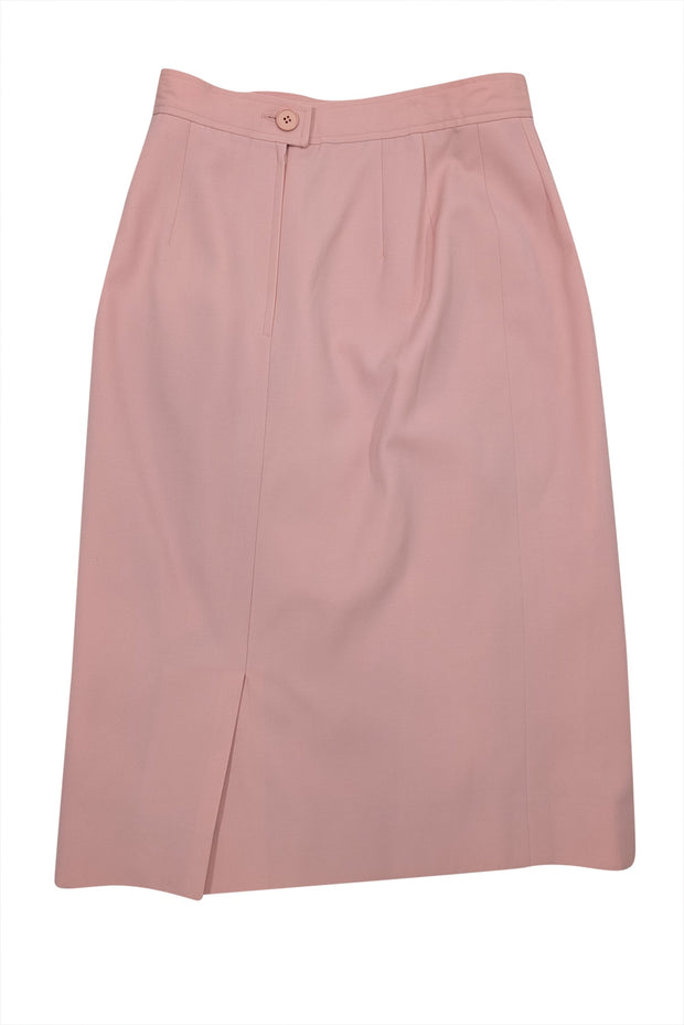 Current Boutique-Ferragamo - Light Pink Wool Straight Skirt Sz 8