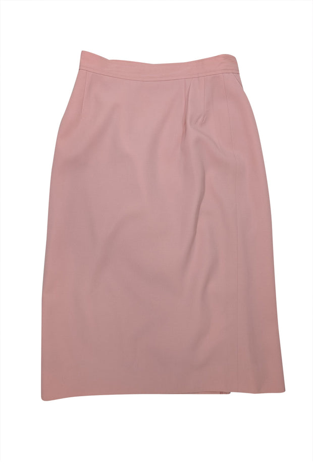 Current Boutique-Ferragamo - Light Pink Wool Straight Skirt Sz 8