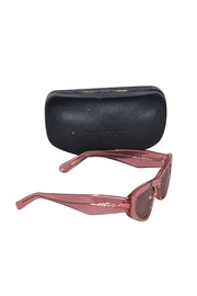 Current Boutique-Ferragamo - Pink Translucent Slim Cat Eye Sunglasses