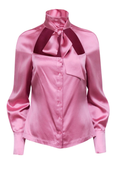 Fleur Du Mal - Rose Pink Silk Button Front Blouse Sz 6