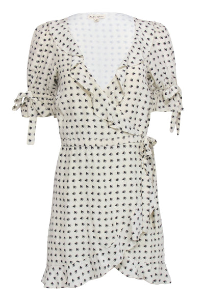 Current Boutique-For Love & Lemons - Cream w/ Black Heart Print Mini Dress Sz S