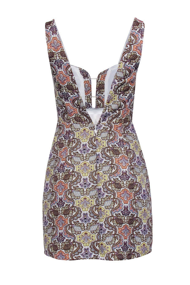 Current Boutique-For Love & Lemons - Ivory w/ Multicolor Paisley Jacquard Mini Dress Sz S