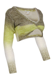 Current Boutique-For Love & Lemons - Light Yellow Green Cropped Sweater Sz XS