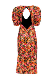 Current Boutique-For Love & Lemons - Orange, Pink, Green, & Black Floral Print Dress Sz M