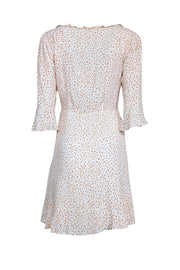 Current Boutique-For Love & Lemons - White w/ Orange Star Print Tie-Front Mini Dress Sz M