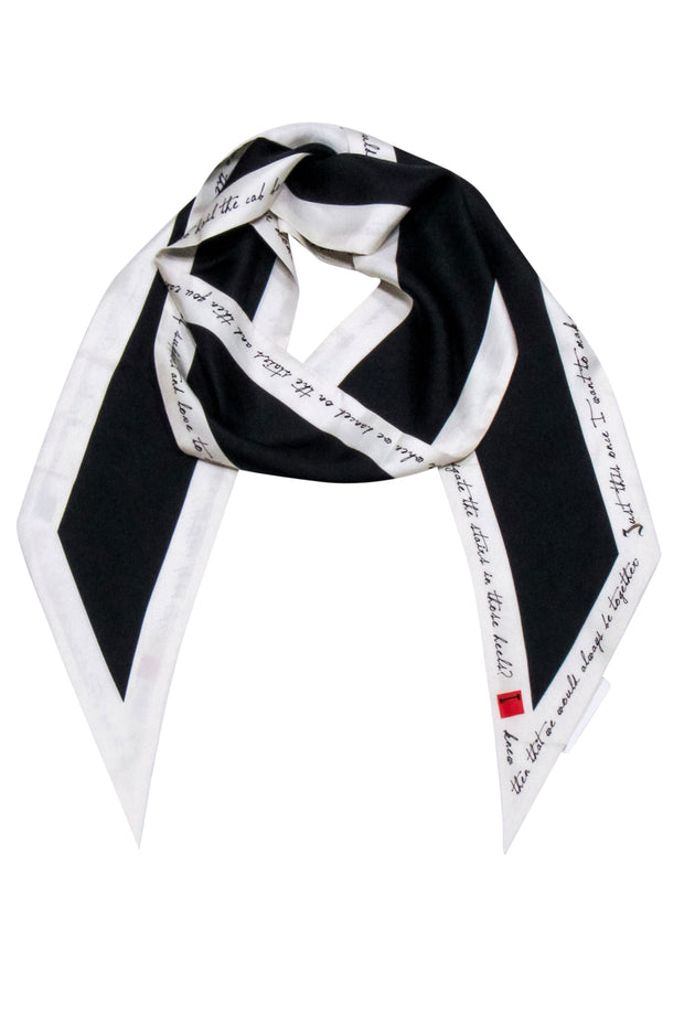 Current Boutique-Foundrae - Black & White 100% Silk Scarf