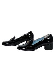Current Boutique-Frances Valentine - Black Patent Leather Heeled Loafer Sz 7.5