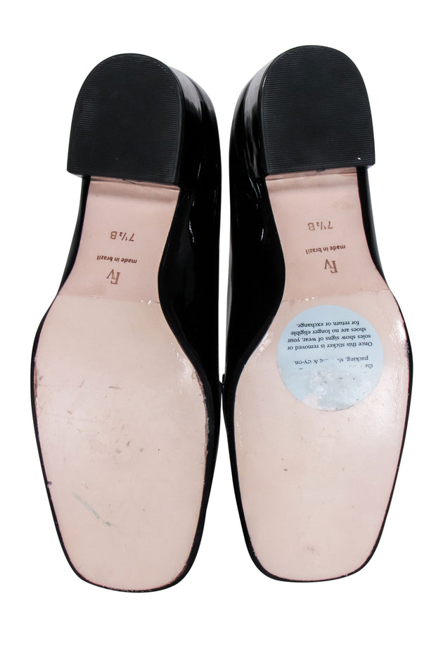 Current Boutique-Frances Valentine - Black Patent Leather Heeled Loafer Sz 7.5