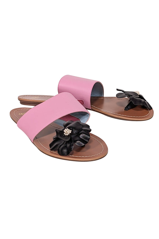 Current Boutique-Frances Valentine - Pink, Tan, & Black Flower Sandals Sz 9