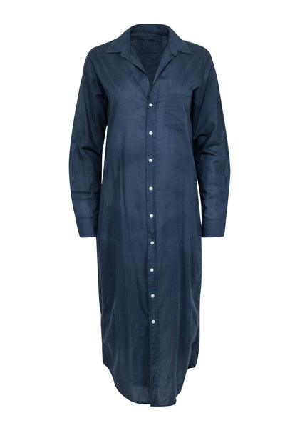 Current Boutique-Frank & Eileen - Navy Cotton "Rory" Maxi Shirt Dress Sz S