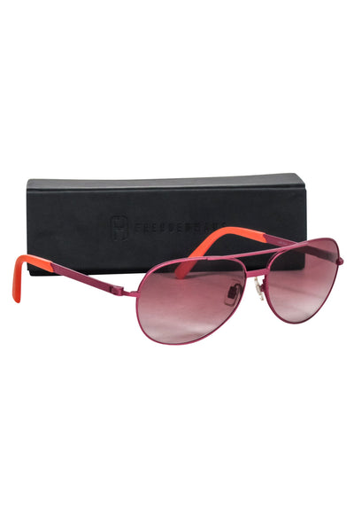 Current Boutique-Fruedenhaus - Pink & Orange Aviator Sunglasses