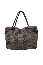 Current Boutique-Furla - Beige & Black Woven Print Tote Bag