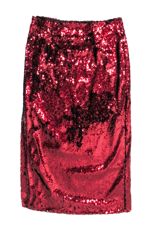Current Boutique-G. Label by Goop - Copper Red Sequin Midi Skirt Sz 6