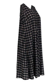 Current Boutique-Ganni - Brown & Black Check Print Seersucker Midi Dress Sz 10