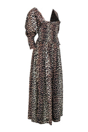 Current Boutique-Ganni - Tan & Black Leopard Print Maxi Dress Sz 8