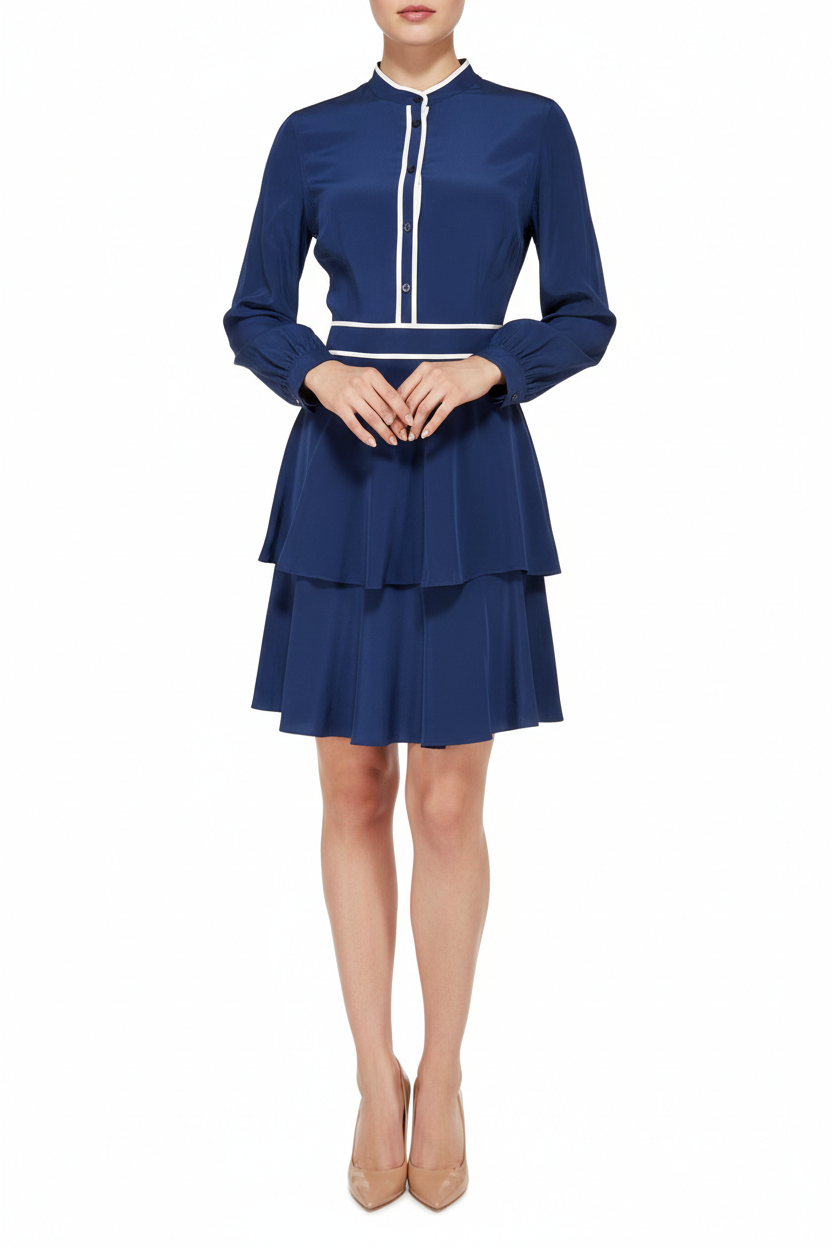 tory burch dress blue Size 12 Badge_curated:New Arrival exploring our take on Cores:Black-off White Fuchsia Excuse Me Miss