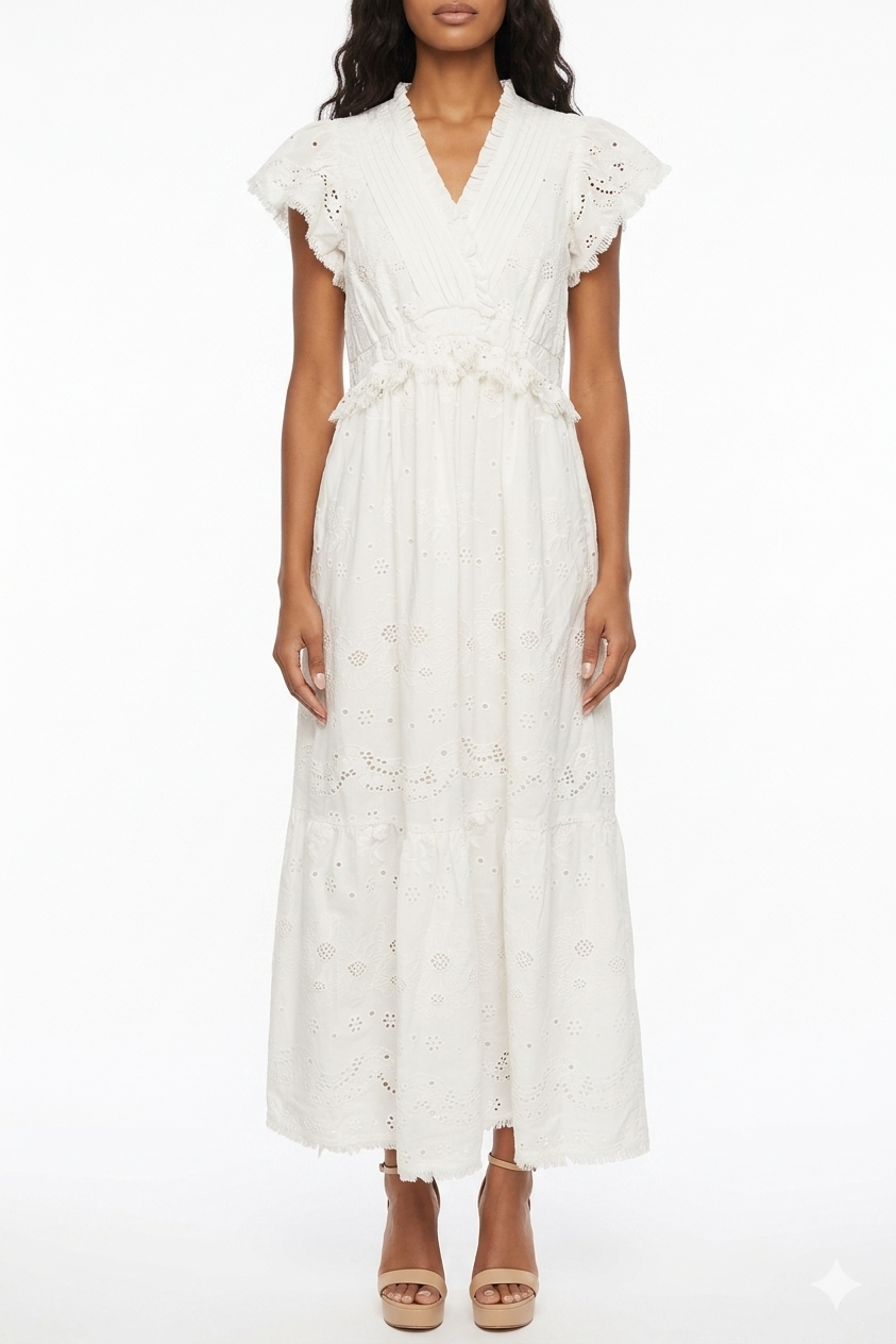 Shoshanna Varah Cotton Eyelet Dress - Optic White Shoshanna Varah Cotton Eyelet Dress - Optic White