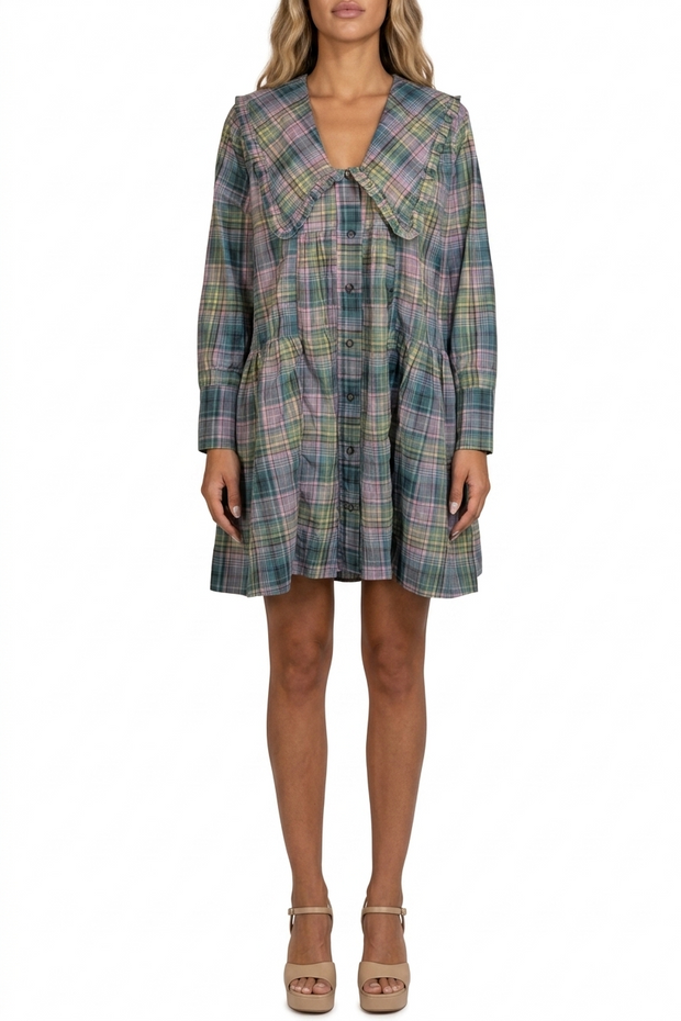 ganni green gingham dress Floral Maxi Dress main image 0