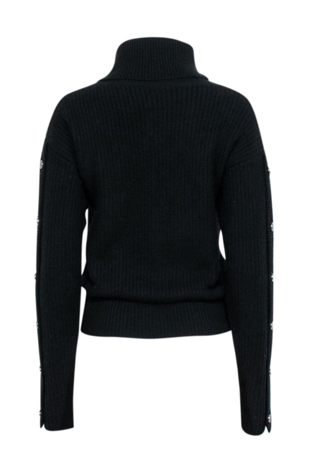 Current Boutique-Generation Love - Black Wool & Cashmere Blend Turtleneck w/ Buttoned Sleeves Sz S