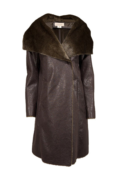 Current Boutique-Gerard Darel - Brown Faux Fur Lining Coat Sz 4