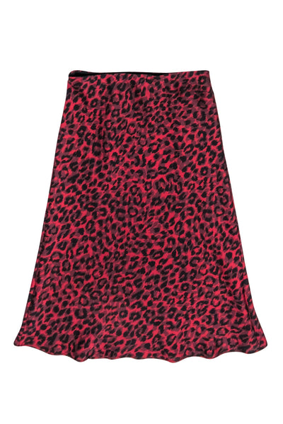 Current Boutique-Gerard Darel - Red Leopard Print Slip Skirt Sz 4