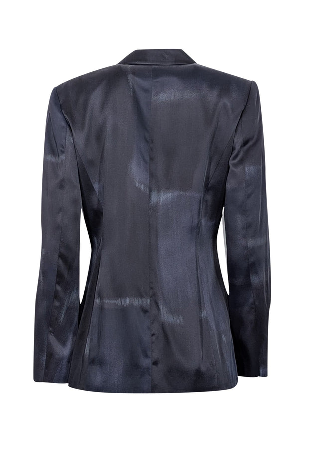 Current Boutique-Gianfranco Ferre - Black, Blue & Grey Paint Stroke Print Blazer Sz 6