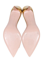 Current Boutique-Gianvito Rossi - Gold Trim Transparent Pointed Toe Mule Heels Sz 11