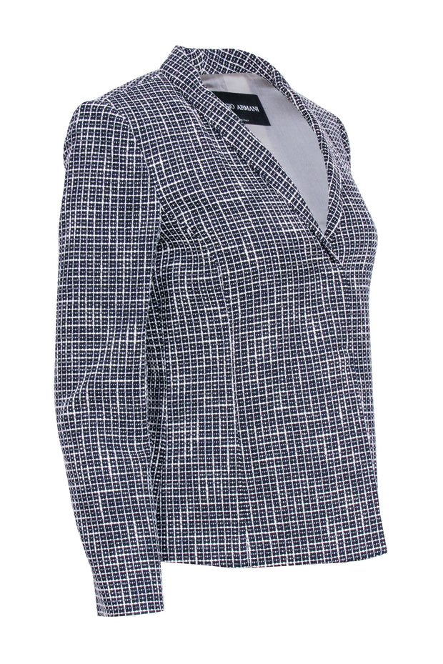 Current Boutique-Giorgio Armani - Black & White Textured Knit Blazer Sz 6