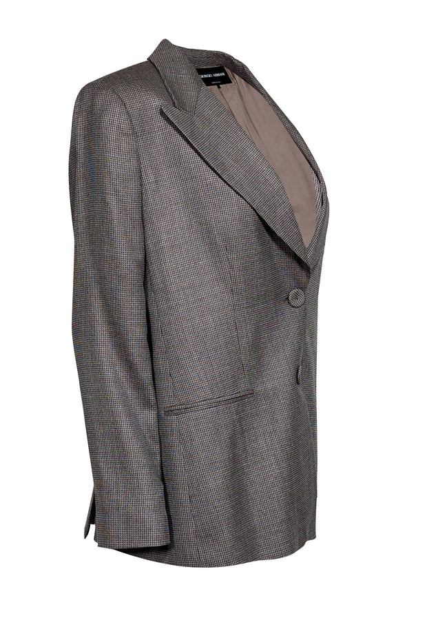 Current Boutique-Giorgio Armani - Brown & Beige Double Button Blazer Sz 12