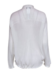 Current Boutique-Giorgio Armani - White Textured Long Sleeve Top Sz 12