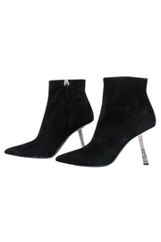 Current Boutique-Giuseppe Zanotti - Black Suede Short Boots w/ Jewel Heel Sz 9