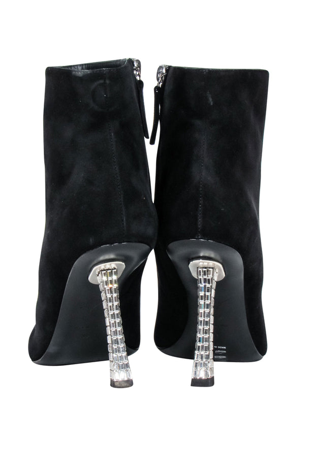 Current Boutique-Giuseppe Zanotti - Black Suede Short Boots w/ Jewel Heel Sz 9