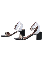 Current Boutique-Givenchy - Black, White, & Snake Skin Print Strappy Sandals Sz 6.5