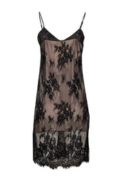 Current Boutique-Gold Hawk - Black Lace w/ Beige Underlay Slip Dress Sz XS