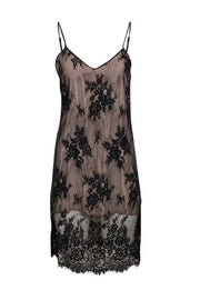 Current Boutique-Gold Hawk - Black Lace w/ Beige Underlay Slip Dress Sz XS