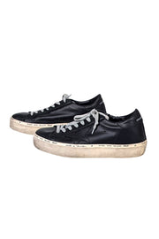 Current Boutique-Golden Goose - Black Leather Goold detail "Hi-Star" Sneakers Sz 10