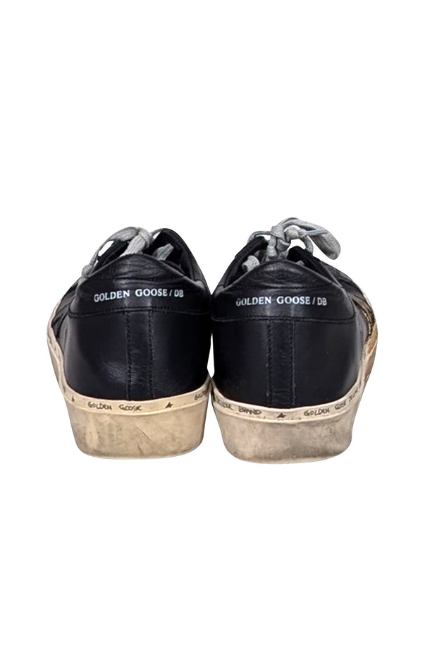 Current Boutique-Golden Goose - Black Leather Goold detail "Hi-Star" Sneakers Sz 10