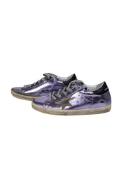 Current Boutique-Golden Goose - Metallic Lavender Super-Star Sneakers Sz 10