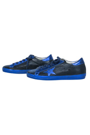 Current Boutique-Golden Goose - Royal Blue Lace Up Sneakers w/ Metallic Accent Sz 9