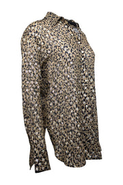 Current Boutique-Golden Goose - Tan, Black, & Gold Leopard Print Fil Coupe Shirt Sz M