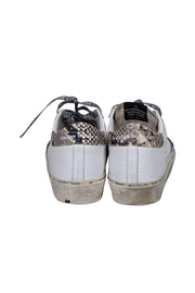 Current Boutique-Golden Goose - White Hi-Star Sneaker w/ Purple Glitter Star Detail Sz 8