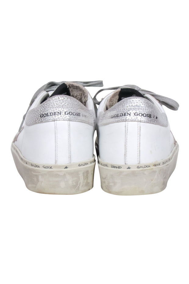 Current Boutique-Golden Goose - White & Silver "Hi Star" Sneakers Sz 8
