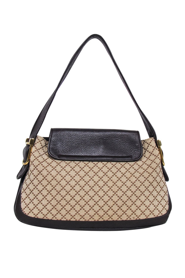 Current Boutique-Gucci - Beige & Brown 1973 Diamante Canvas and Leather Medium Bag