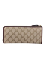 Current Boutique-Gucci - Beige Monogram Long Zipper Wallet