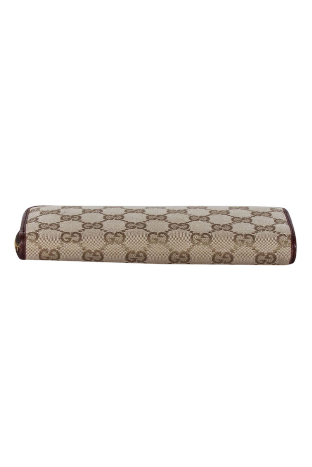 Current Boutique-Gucci - Beige Monogram Long Zipper Wallet