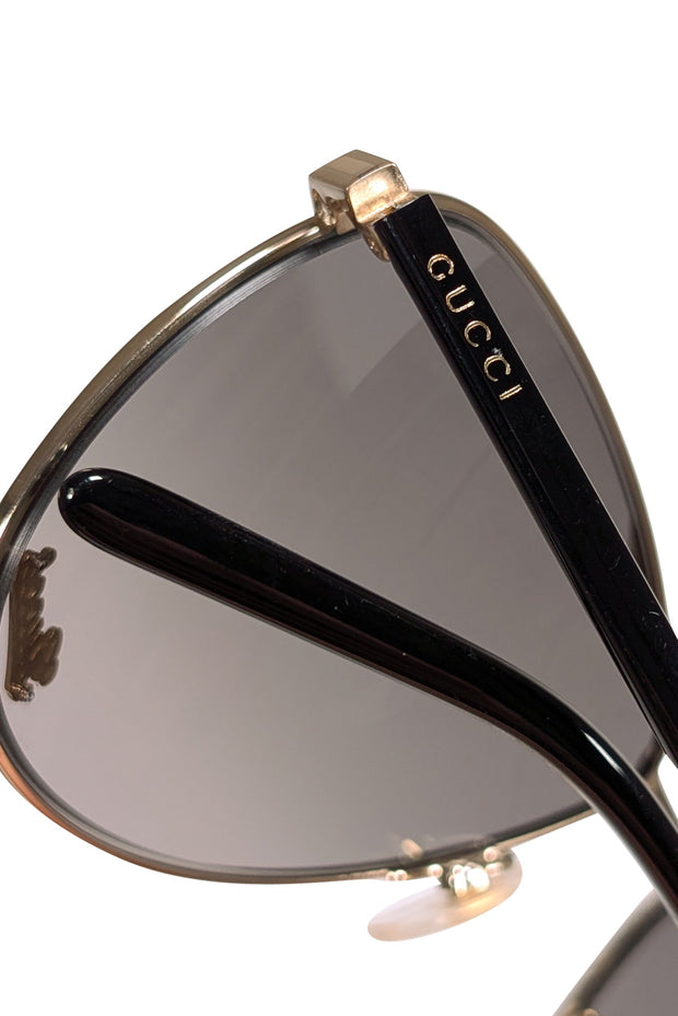 Current Boutique-Gucci - Black & Gold Aviator Sunglasses