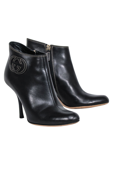 Current Boutique-Gucci - Black Leather Stiletto Booties Sz 6