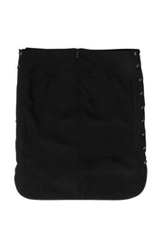 Current Boutique-Gucci - Black Mini Skirt w/ Lace Up Side Details Sz 4