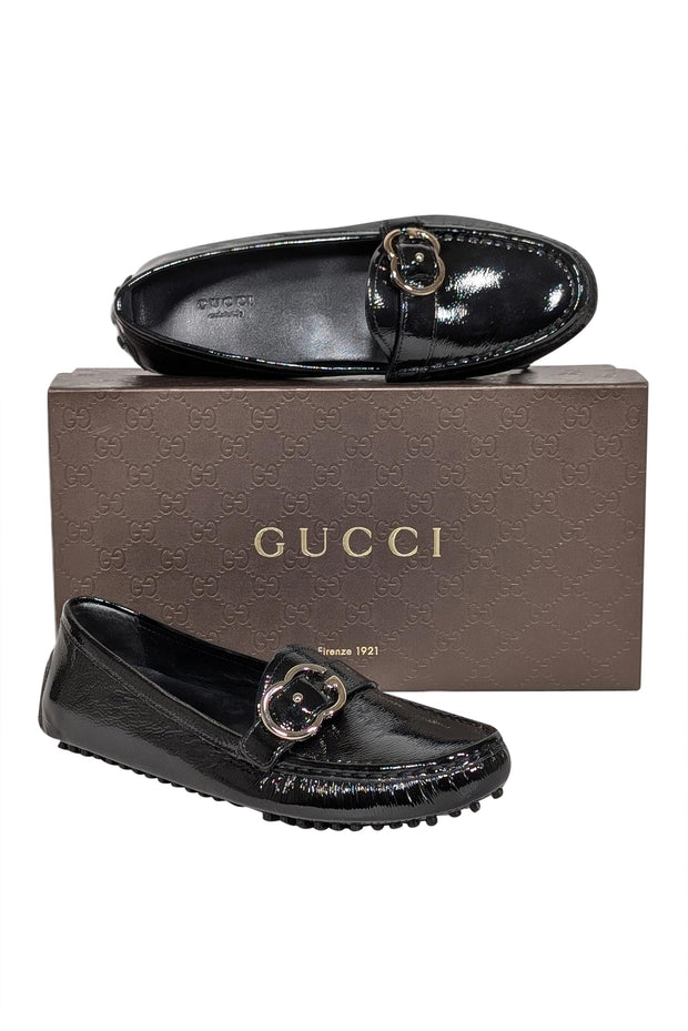 Current Boutique-Gucci - Black Patent Leather Loafers Sz 8