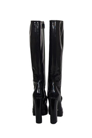 Current Boutique-Gucci - Black Patent Leather Regent Tall Boot Heels Sz 8